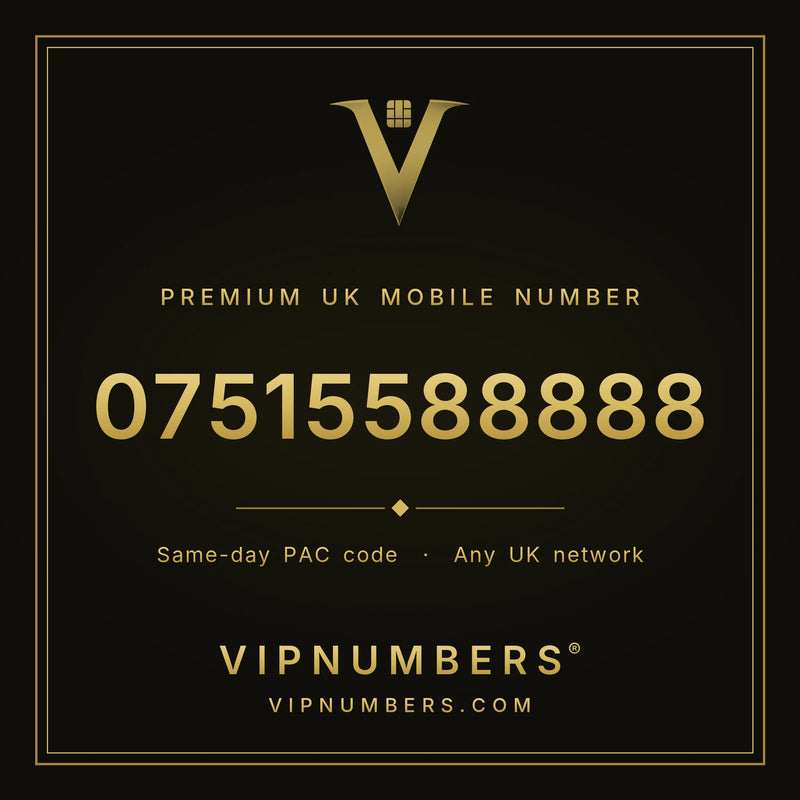 07515588888 premium UK mobile number from VIP Numbers