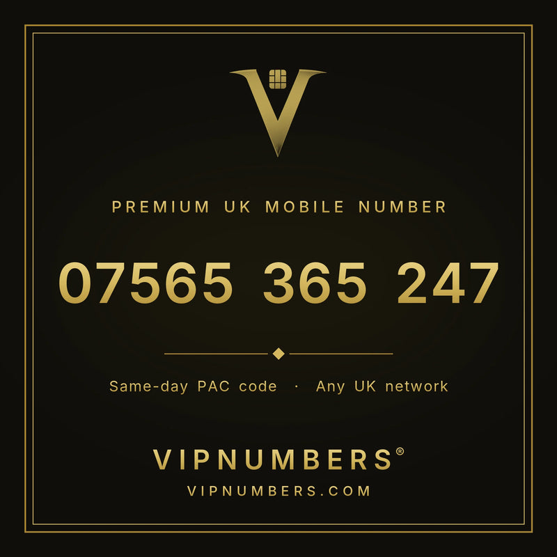 07565 365 247 premium UK mobile number from VIP Numbers