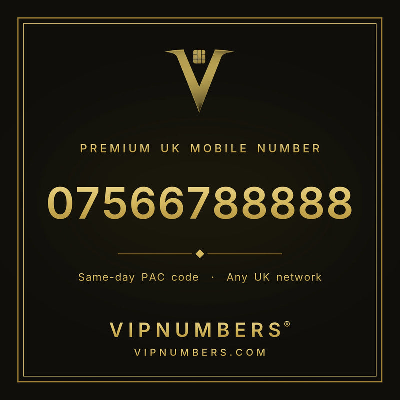 07566788888 premium UK mobile number from VIP Numbers