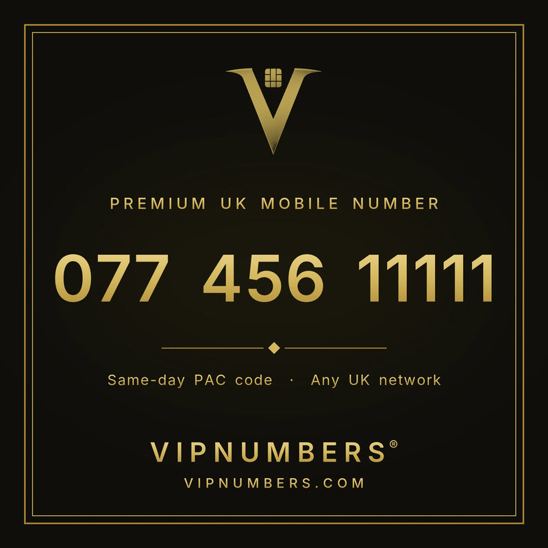 077 456 11111 premium UK mobile number from VIP Numbers