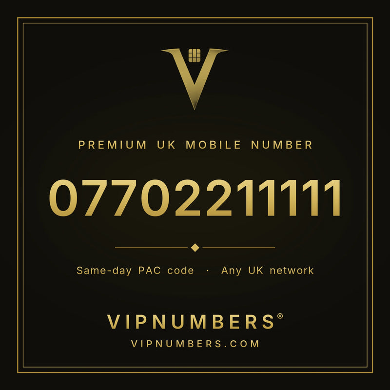 07702211111 premium UK mobile number from VIP Numbers