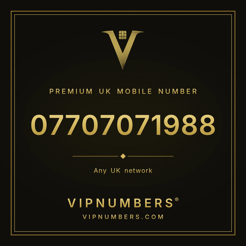 07707071988 premium UK mobile number from VIP Numbers