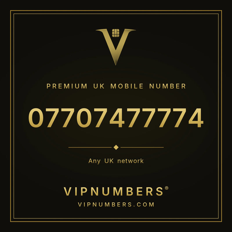 07707477774 premium UK mobile number from VIP Numbers
