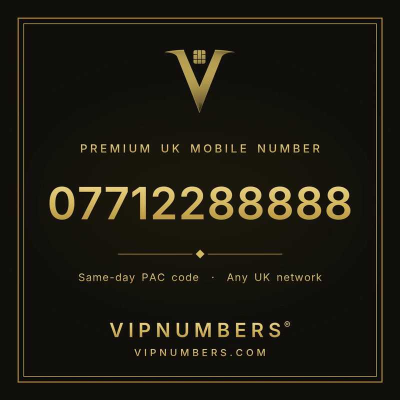 07712288888 premium UK mobile number from VIP Numbers