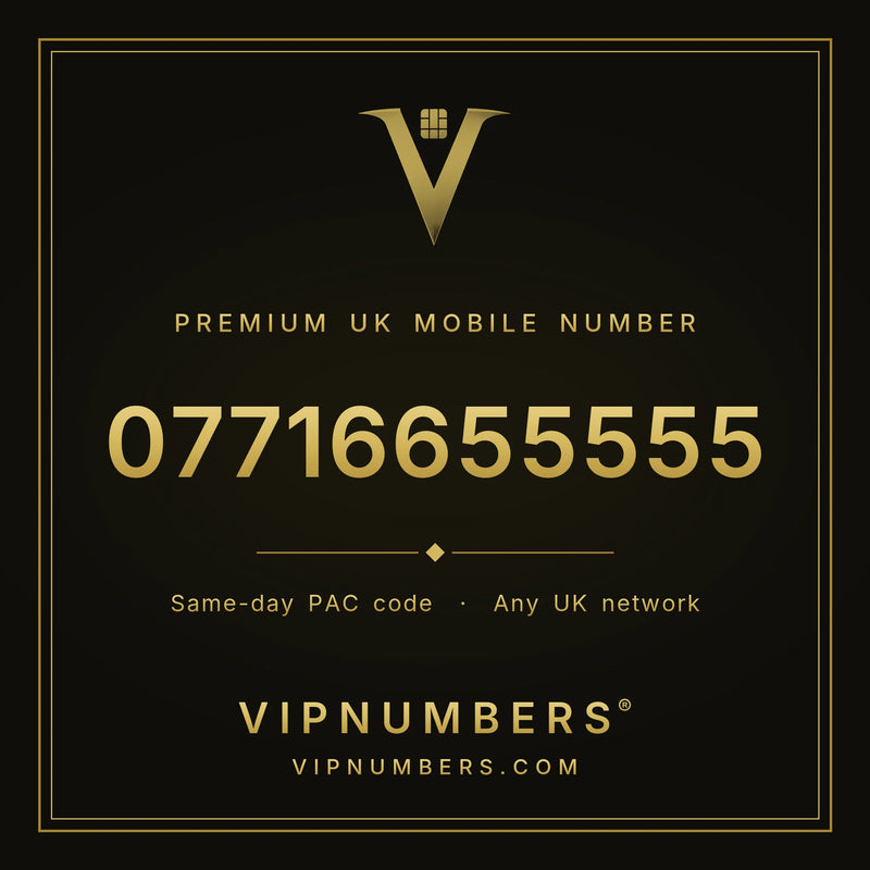07716655555 premium UK mobile number from VIP Numbers