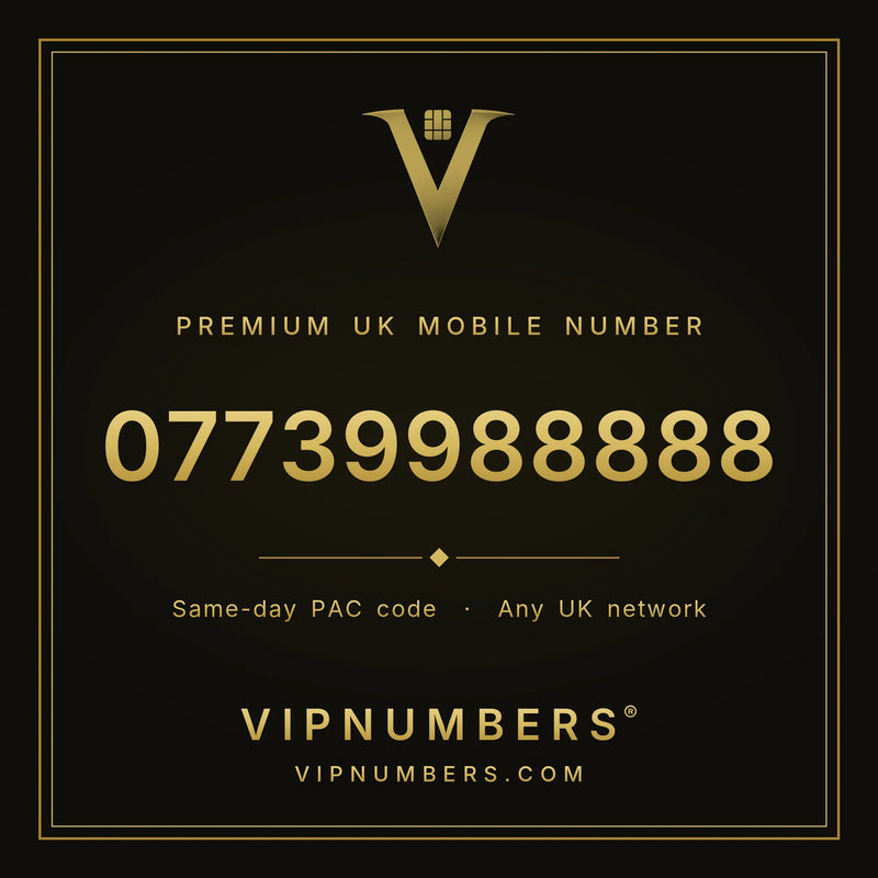 07739988888 premium UK mobile number from VIP Numbers