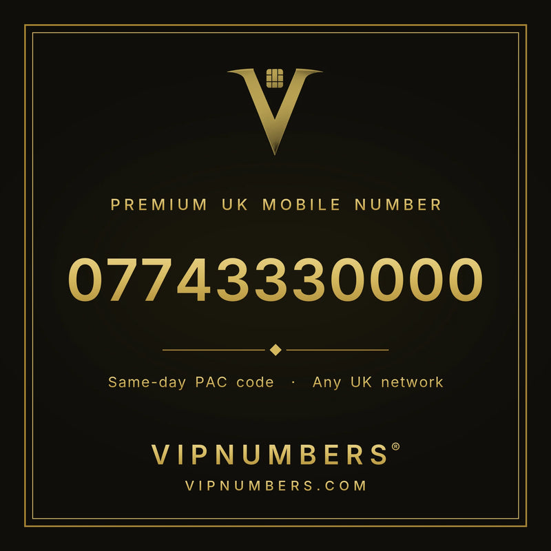 07743330000 premium UK mobile number from VIP Numbers