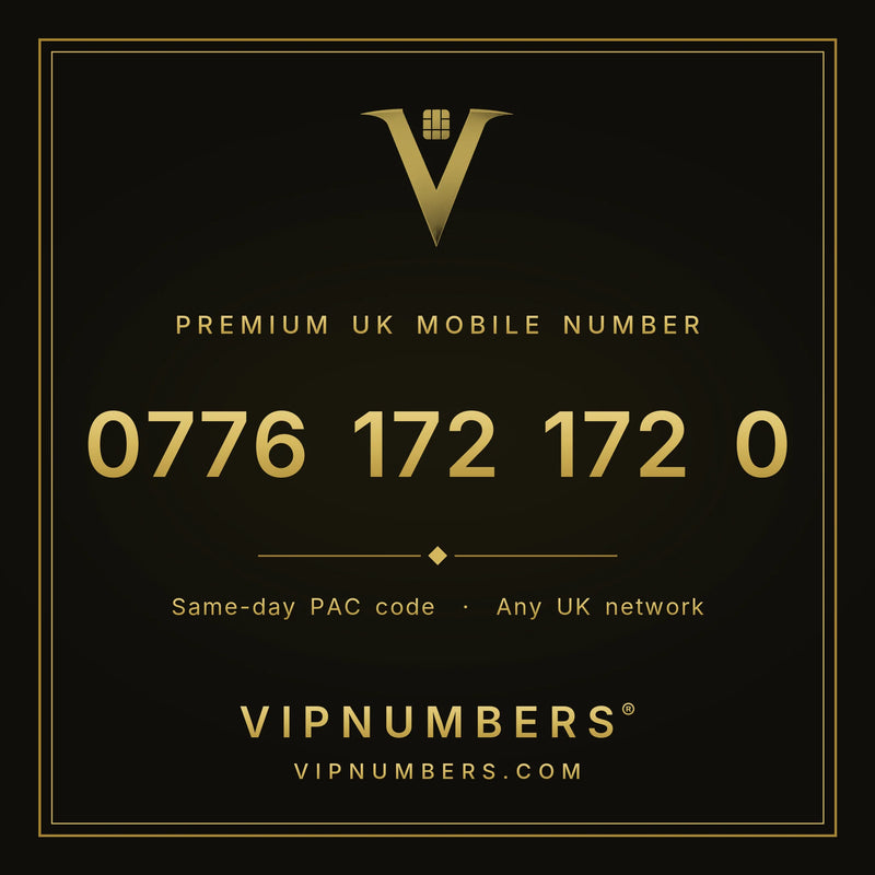 0776 172 172 0 premium UK mobile number from VIP Numbers