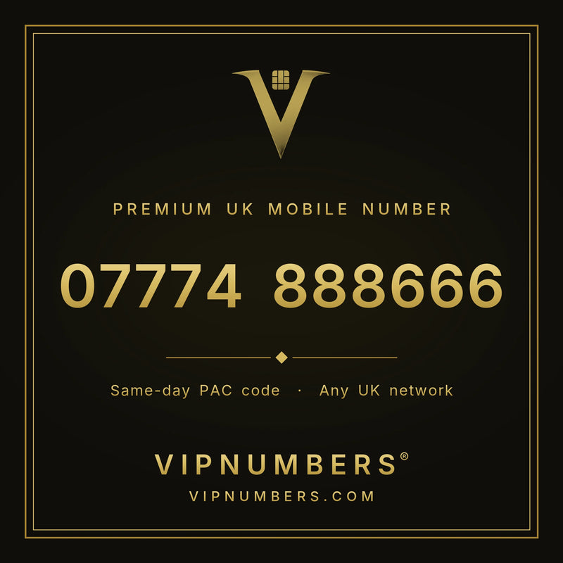 07774 888666 premium UK mobile number from VIP Numbers