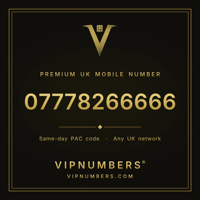 07778266666 premium UK mobile number from VIP Numbers