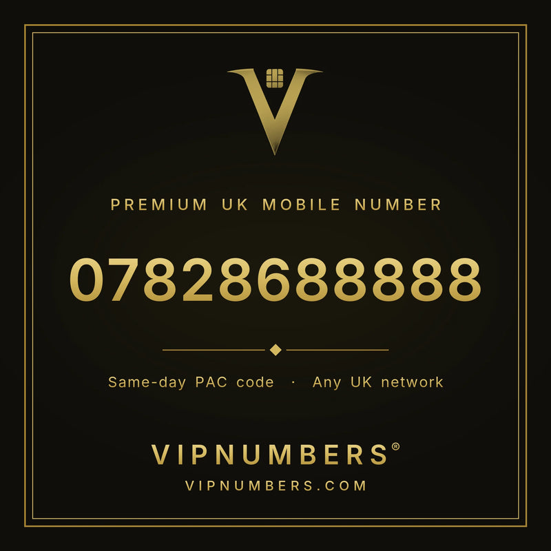 07828688888 premium UK mobile number from VIP Numbers