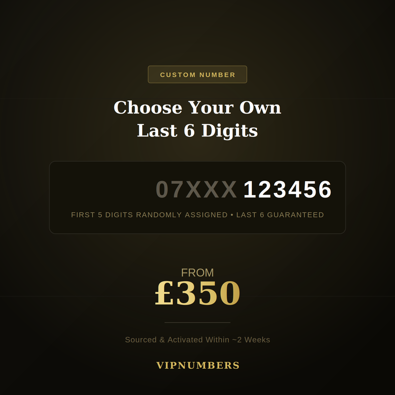 Custom Last 6 Digits Number